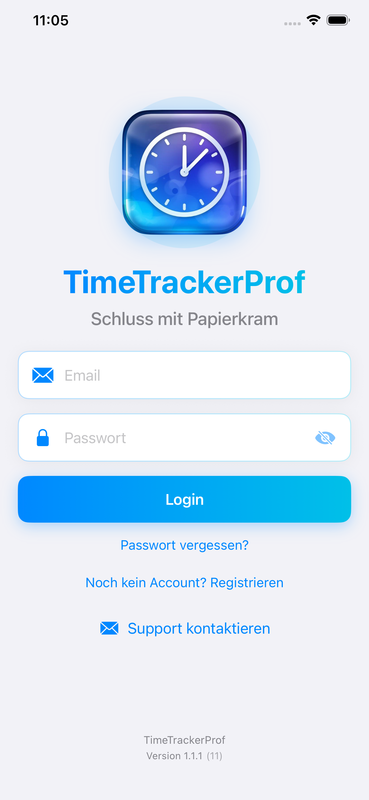 TimeTrackerProf App Screenshot